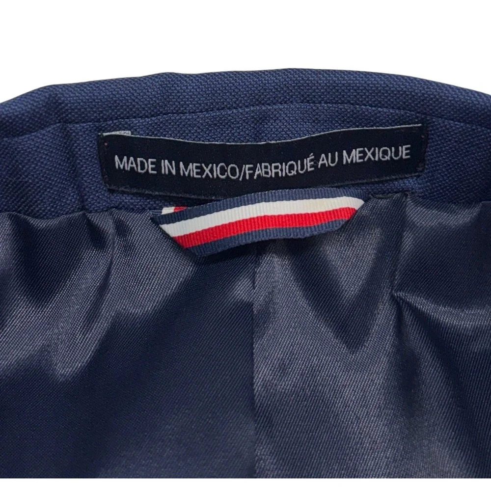 Tommy Hilfiger 42S 40x29 Navy Blue 2pc Pant Suit Stretch Wool Flat Front Mens